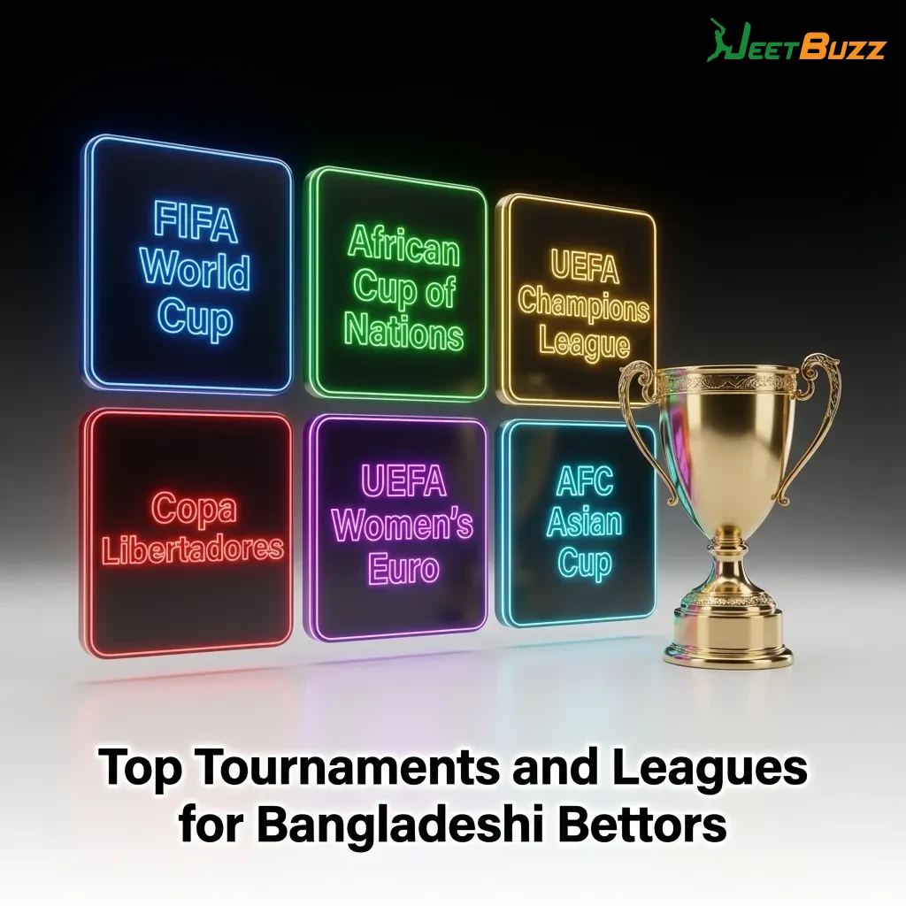 Major football tournaments and leagues available for betting including World Cup, Champions League, and Premier League — Jeetbuzz in Bangladesh
